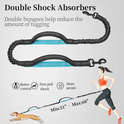 Hands-Free Dog Running Leash Adjustable